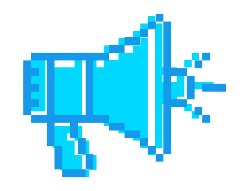 pixelated megaphone